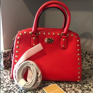 NTW Micheal Kors Sandrine Studded MD Satchel